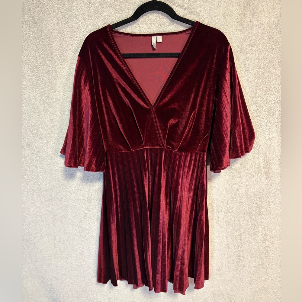 Asos (size 8) ruby red velvet dress